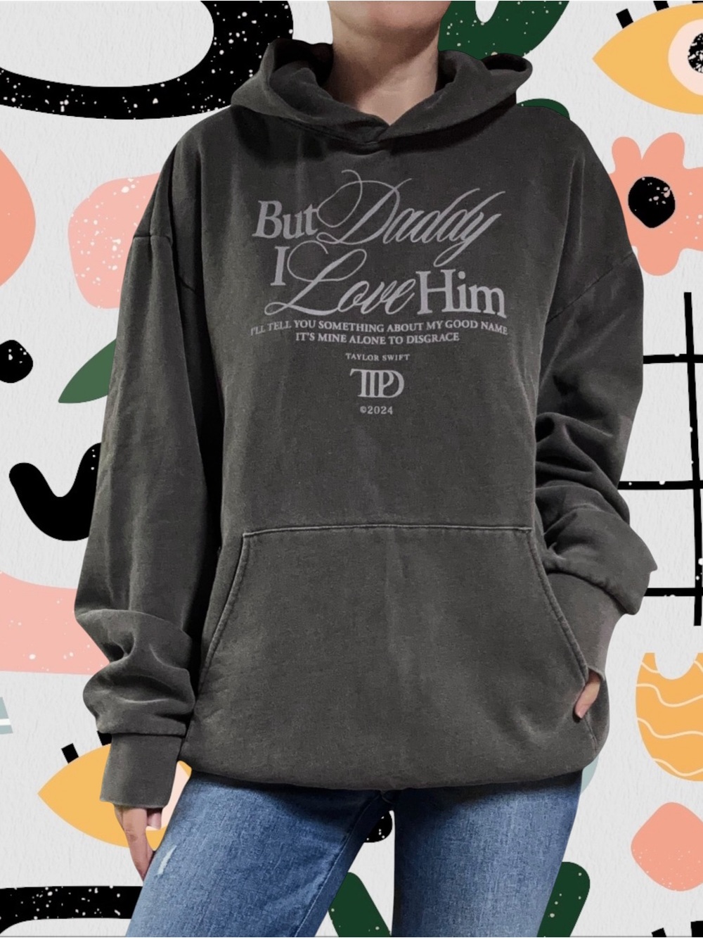 Taylor Swift | “But Daddy I Love Him” TTPD Gray Oversized Hoodie